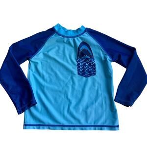 Andy & Evan Boys Blue Shark Pocket Rashguard - 3T